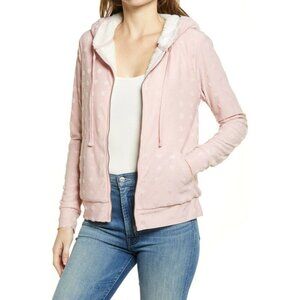 Bobeau Flocked Zip Hoodie